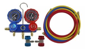 Manômetro Ar Condicionado R134 Com Relógio E Mangueiras 2,5m
