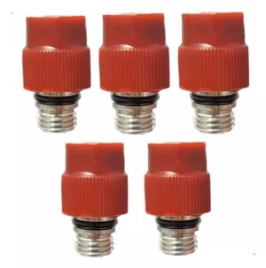 05 (Cinco) Válvulas de Enchimento Alta M12x1,5 com Válvula Schrader Removível R134A - TAMPA VERMELHA