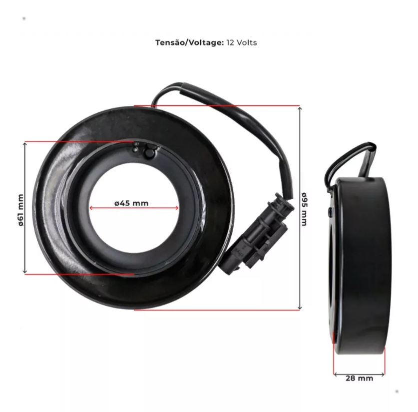 Bobina Magnético Do Compressor Ar Condicionado Vw Up Mahle - Image 7